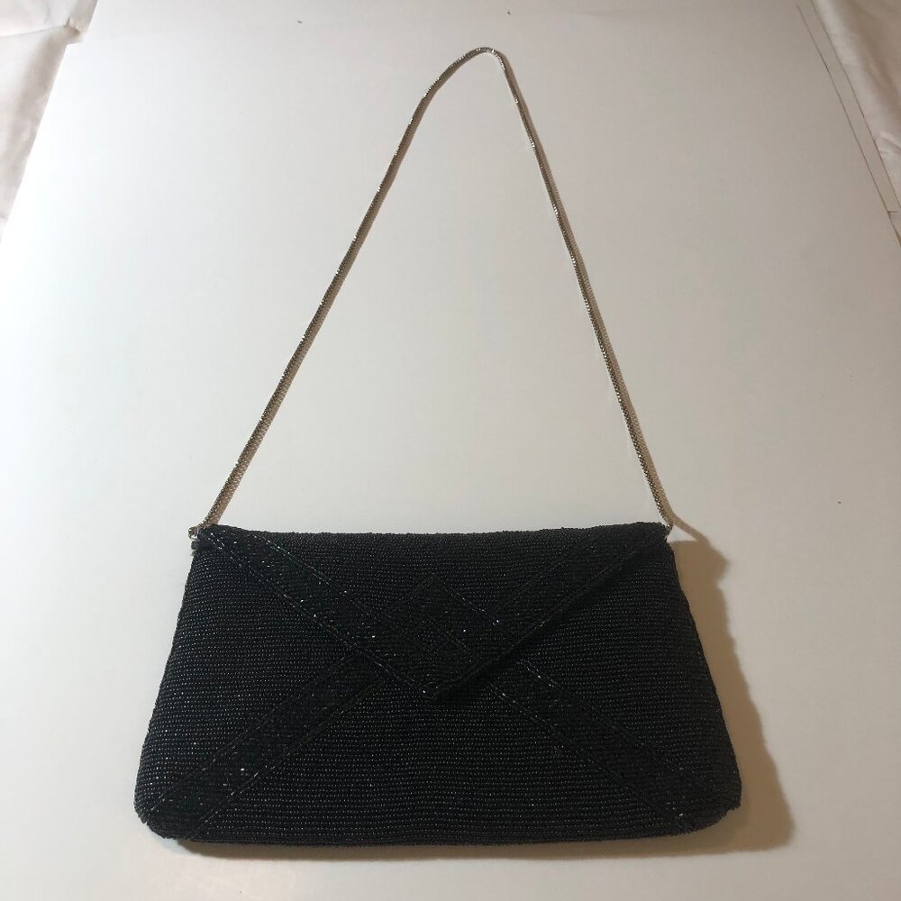 Vintage Waldorf Black Beaded Clutch – Hand Made in Hong Kong - Picture 6 of 16